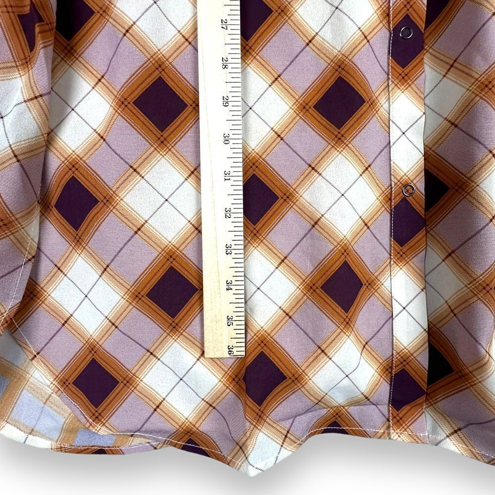 prAna Flint Maxi Shirt Plaid‎ Dark Umber Women's sz Large NWT Flowy Sheer Tunic - Picture 7 of 7